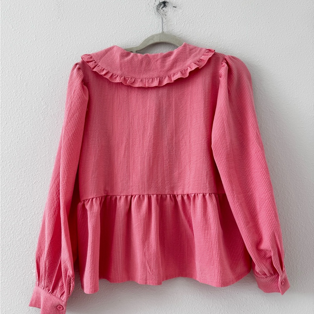 Pink Ruffled Women's Top - Picture 2 of 3